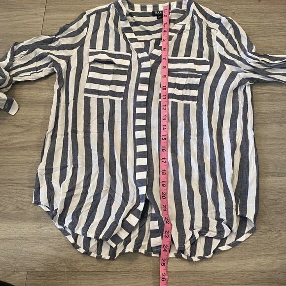 A.N.A striped casual button down with front pockets size Small Petite - Picture 7 of 7